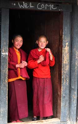 Two nuns in doorway